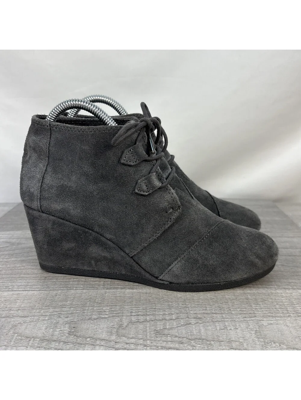 TOMS Desert Wedge Suede Chukka Bootie Grey 8.5